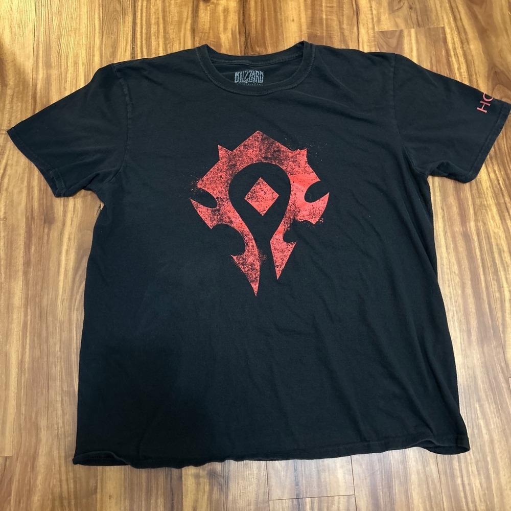 Blizzard World of Warcraft Horde Graphic T-Shirt Black XL J!NX Gamer Tee